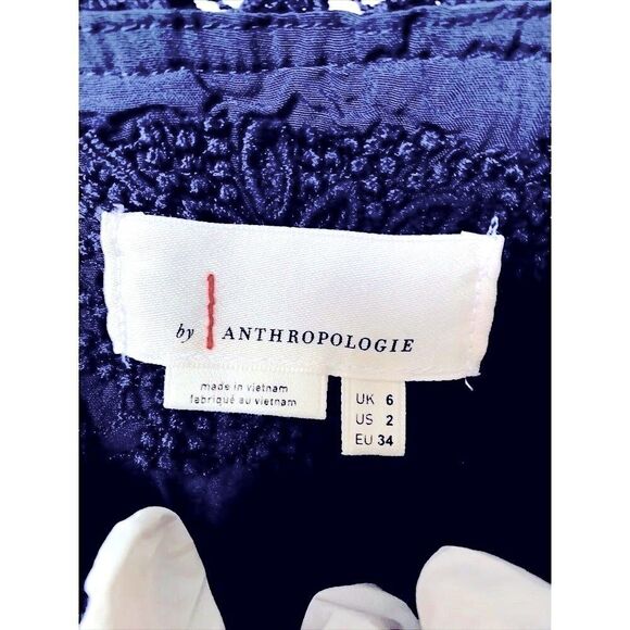 Anthropologie Navy elegant Charleston Lace Mini Dress US Sz 2 UK 6 NWOT - Picture 4 of 6
